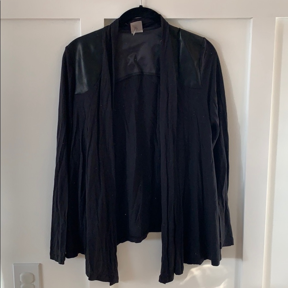 Bobi black open cotton cardigan